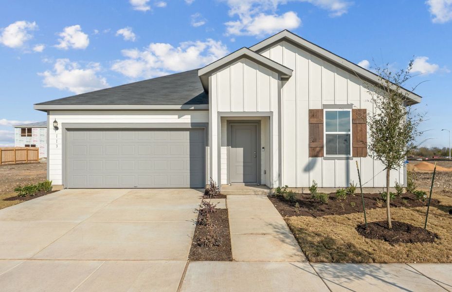 Front exterior of a new home in Alto, San Marcos, TX, highlighting curb appeal (Image 16).
