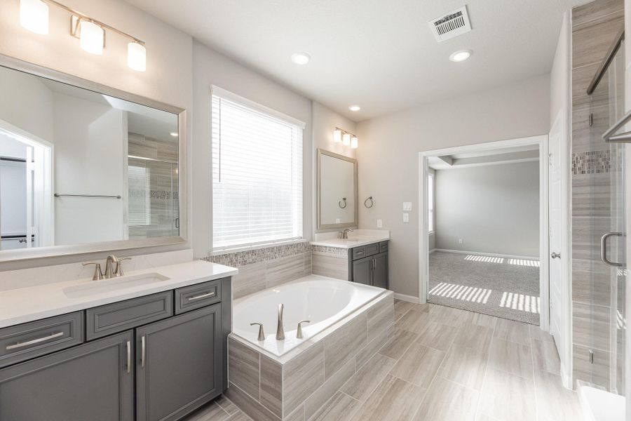 Furnished interior view inside a new home in Dunvale Village - Patio Home Collection, Houston (Image 3). Furnished interior view inside a new home in Dunvale Village - Patio Home Collection, Houston (Image 3).