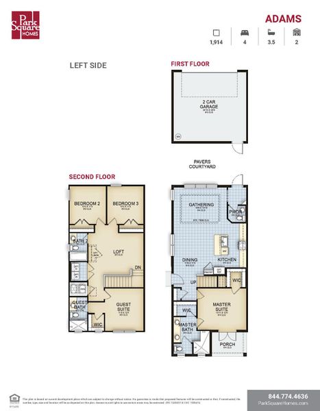 2D floor plan layout for the The Madison by Park Square Residential in Townwalk at Babcock Ranch, Punta Gorda, FL (Image 4). 2D floor plan layout for the The Madison by Park Square Residential in Townwalk at Babcock Ranch, Punta Gorda, FL (Image 4).