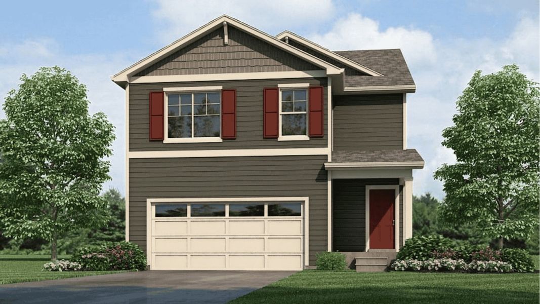 Front exterior of a new home in Granary, Johnstown, CO, highlighting curb appeal (Image 23).