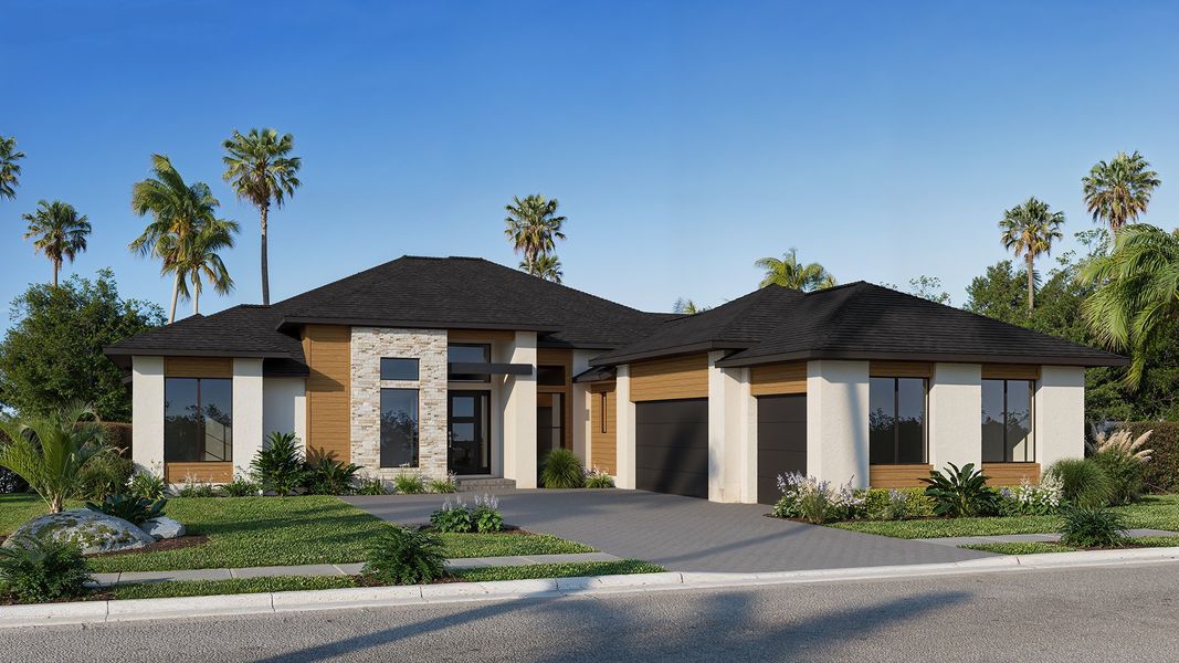 Representative exterior photo of a completed home built from the 3368F by Perry Homes in Southern Hills, Brooksville, FL (Image 18).