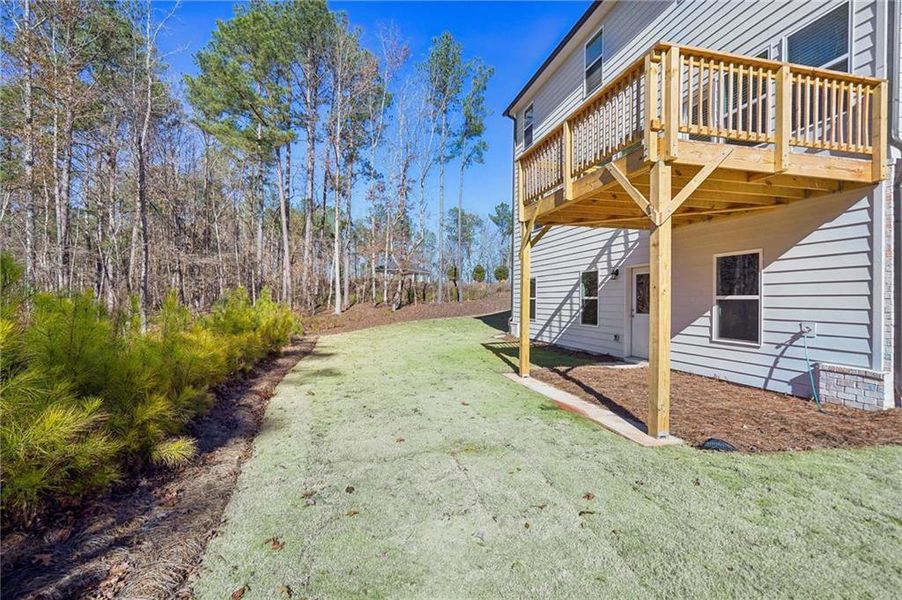 Exterior details and patio area of a home in The Pointe at Heron Bay, Locust Grove (Image 4).