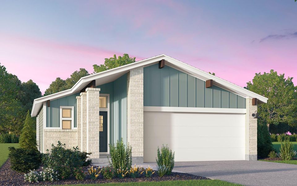 Front exterior of a new home in Traditional Homes at Easton Park, Austin, TX, highlighting curb appeal (Image 2).