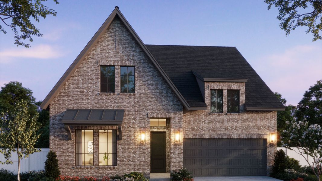 Representative exterior photo of a completed home built from the Sophie by Normandy Homes in Painted Tree - Woodland West, McKinney, TX (Image 4). Representative exterior photo of a completed home built from the Sophie by Normandy Homes in Painted Tree - Woodland West, McKinney, TX (Image 4).