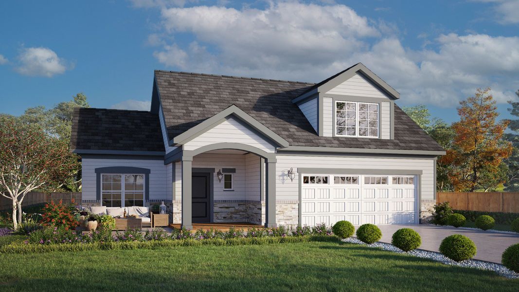 Representative exterior photo of a completed home built from the Palazzo by Epcon Communities in Winfrey Estates, Tomball, TX (Image 13). Representative exterior photo of a completed home built from the Palazzo by Epcon Communities in Winfrey Estates, Tomball, TX (Image 13).