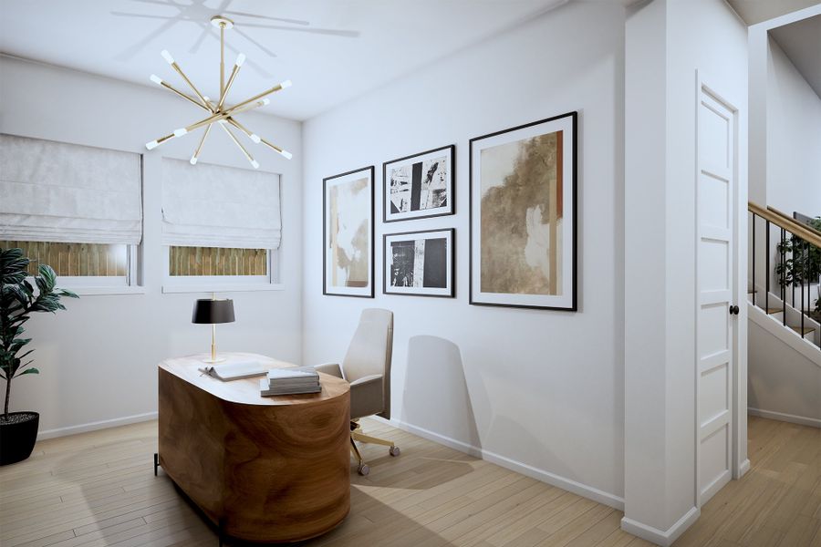 Representative furnished interior of a home built from the The Primrose by David Weekley Homes in Headwaters 50' - Executive Series, Dripping Springs (Image 7). Representative furnished interior of a home built from the The Primrose by David Weekley Homes in Headwaters 50' - Executive Series, Dripping Springs (Image 7).