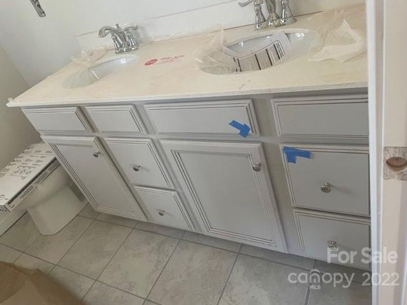 Owners bathroom dual sinks