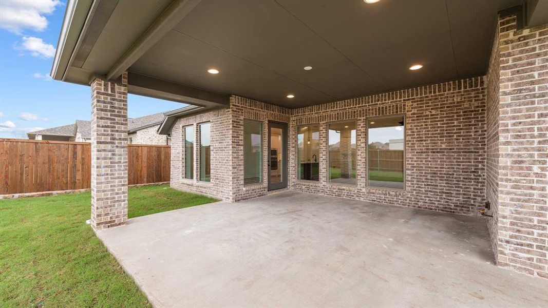 Exterior details and patio area of a home in Devonshire 55', Forney (Image 3). Exterior details and patio area of a home in Devonshire 55', Forney (Image 3).