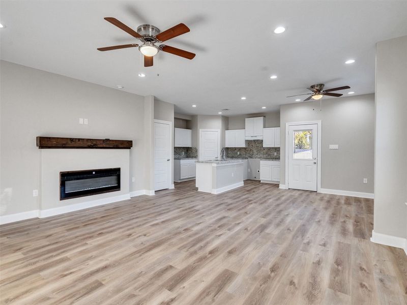 Living room with breautiful fireplace