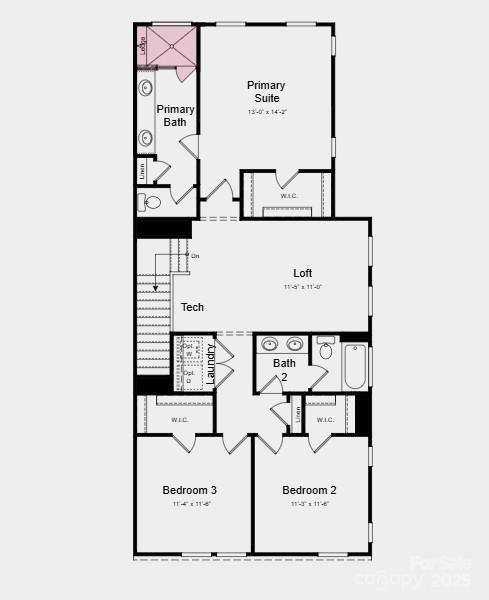 Additional highlights include: a tiled shower with a ledge in the primary bathroom.