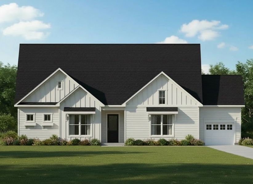 Representative exterior photo of a completed home built from the Madison by Acrew Homes in Country Club Creek, Ayden, NC (Image 4). Representative exterior photo of a completed home built from the Madison by Acrew Homes in Country Club Creek, Ayden, NC (Image 4).