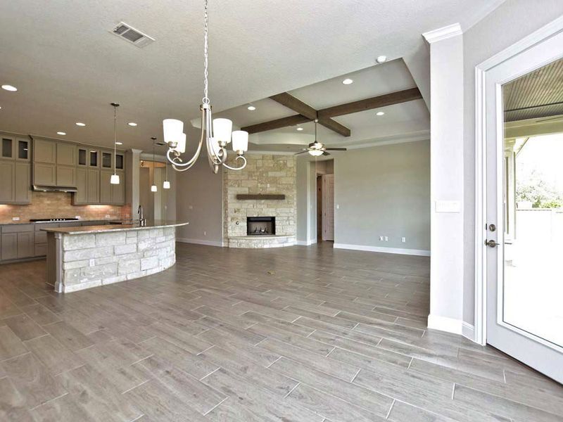 Representative unfurnished interior of a home built from the Siena II by Giddens Homes in Clearwater Ranch, Liberty Hill (Image 165).