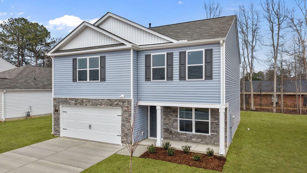 Front exterior of a new home in Hunter Hill, Rocky Mount, NC, highlighting curb appeal (Image 22).