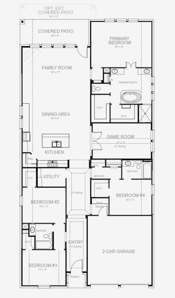 2D floor plan layout for the 2545W by Perry Homes in Two Step Farm 50', Montgomery, TX (Image 5). 2D floor plan layout for the 2545W by Perry Homes in Two Step Farm 50', Montgomery, TX (Image 5).