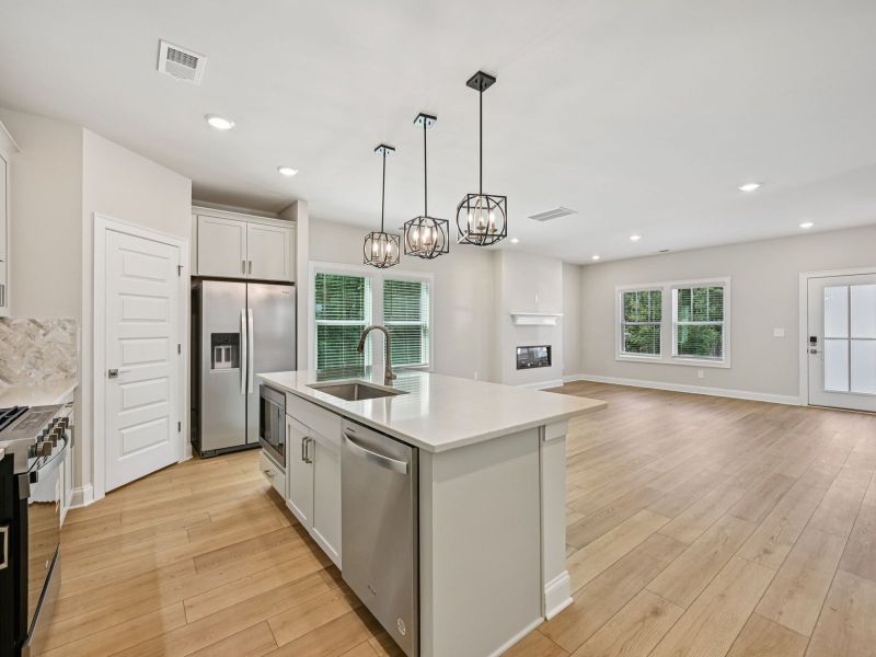 The Bayview floorplan with the Modern Rustic Harbor interior package.