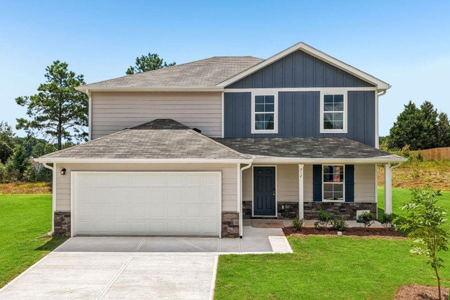 Front exterior of a new home in Shallow Creek, Hogansville, GA, highlighting curb appeal (Image 2).
