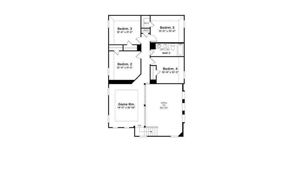 2D floor plan layout for the Mansfield by First America Homes in Cielo, Cut and Shoot, TX (Image 4).