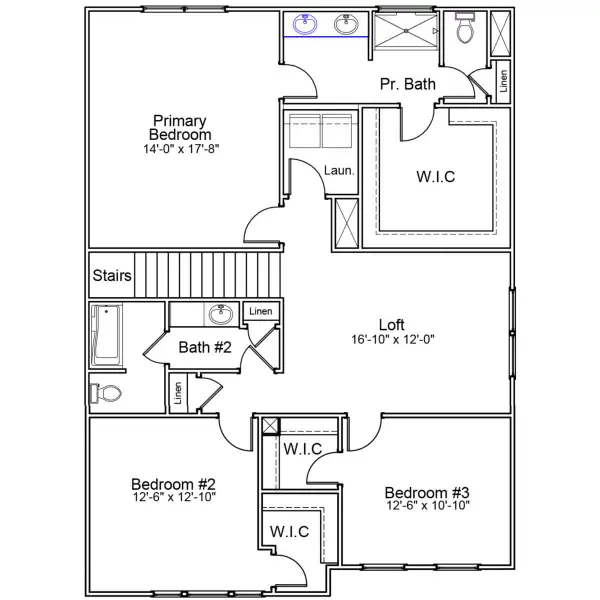 2D floor plan layout of this home in Hanes Lake, Winston-Salem, NC (Image 3).