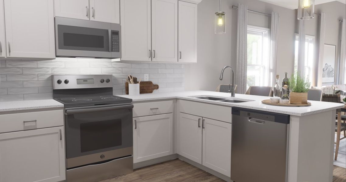 Virtually staged rendering - features may vary. Kitchen