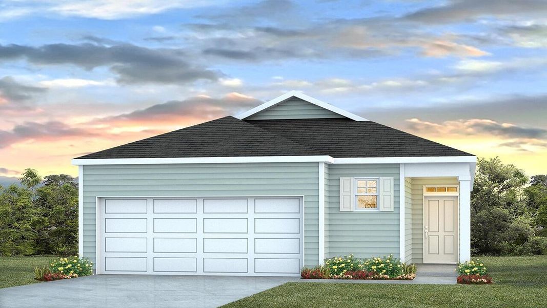 Front exterior of a new home in Huggins Hill, Manning, SC, highlighting curb appeal (Image 1). Front exterior of a new home in Huggins Hill, Manning, SC, highlighting curb appeal (Image 1).