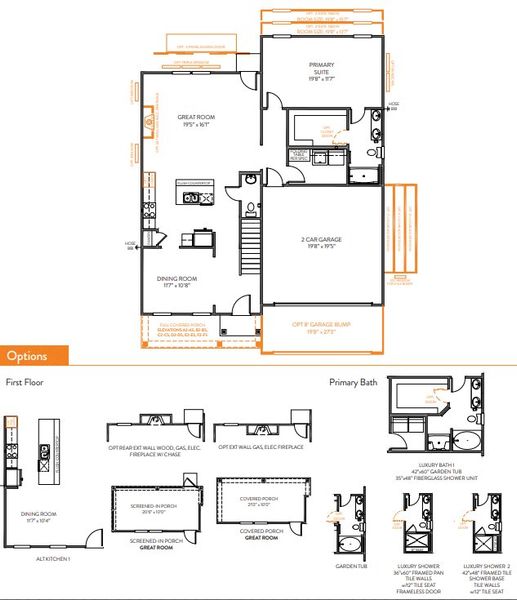 2D floor plan layout for the Devin by True Homes in Colvin Park, Rock Hill, SC (Image 2).