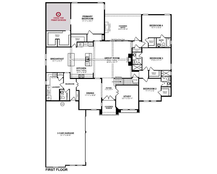 2D floor plan layout of this home in Highland Estates, San Antonio, TX (Image 2).