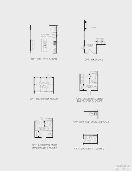 2D floor plan layout for the Cambridge by Epcon Communities in The Courtyards at Oak Grove, Durham, NC (Image 23).