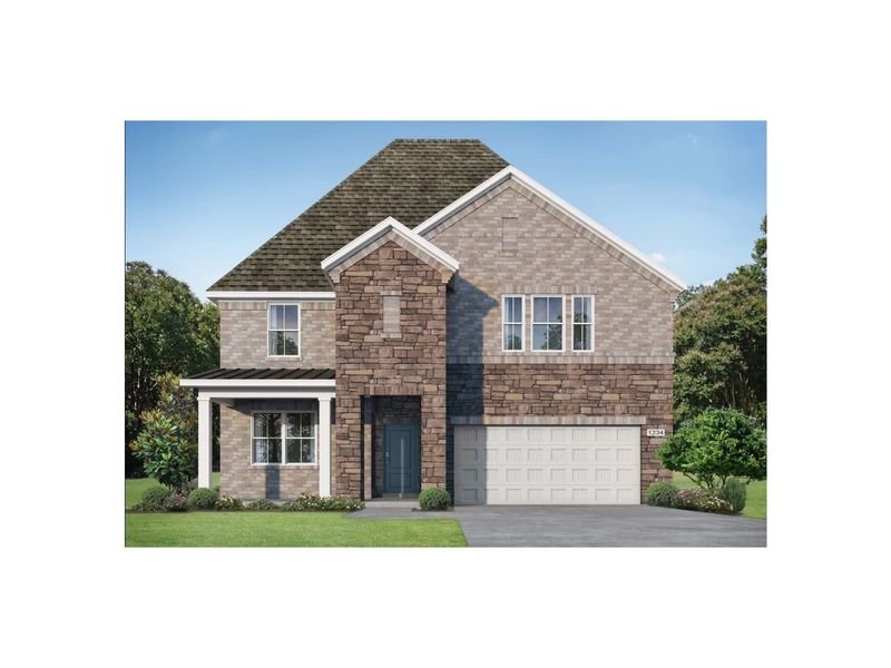 Front exterior of a new home in Mercer Meadows, Royse City, TX, highlighting curb appeal (Image 1). Front exterior of a new home in Mercer Meadows, Royse City, TX, highlighting curb appeal (Image 1).