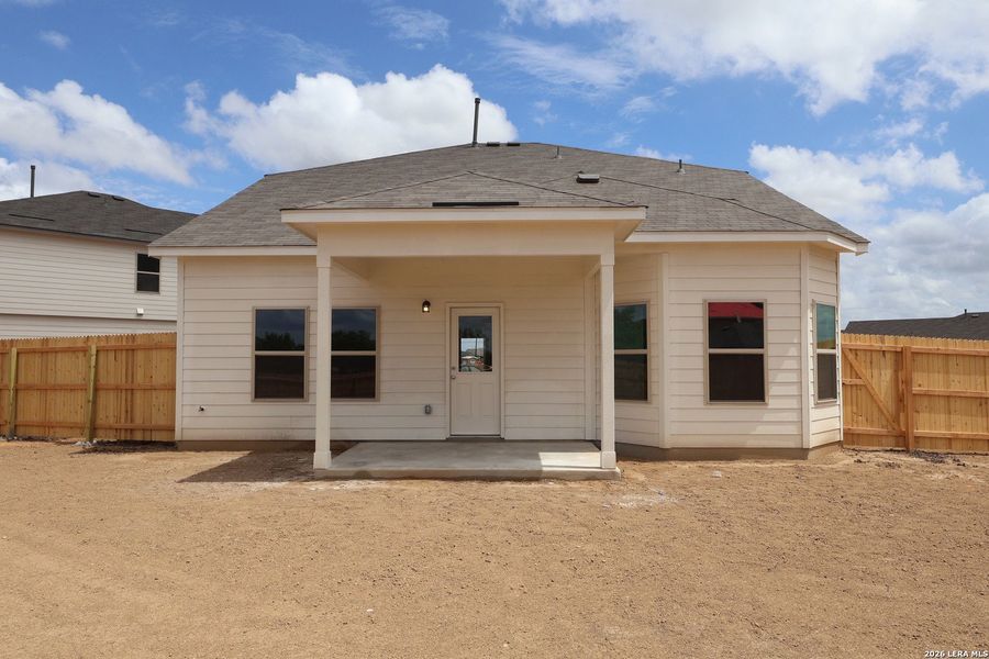 Exterior details and patio area of a home in Verano Farms, Von Ormy (Image 22).