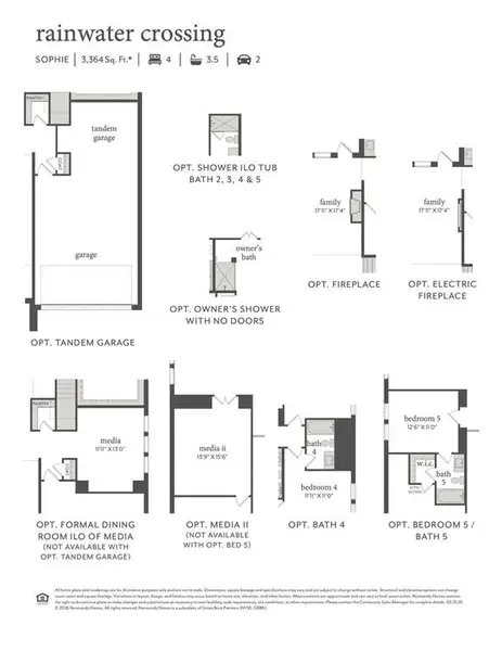 You'll enjoy the optional electric fireplace, 4th bath, 5th bed & bath, shower ILO tub for bath 2 in this fantastic home!