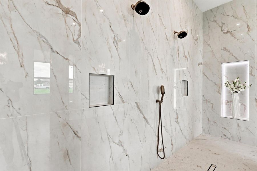Rainfall Shower and Designer Tile Rainfall Shower and Designer Tile