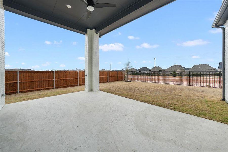 Exterior details and patio area of a home in , Prosper (Image 3). Exterior details and patio area of a home in , Prosper (Image 3).