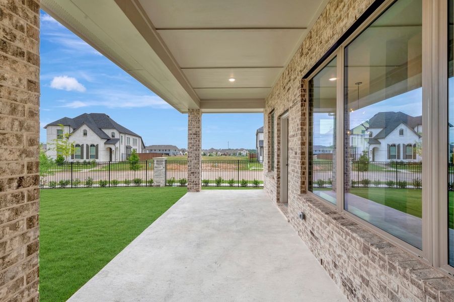 Exterior details and patio area of a home in Karis - Village Series, Crowley (Image 4).