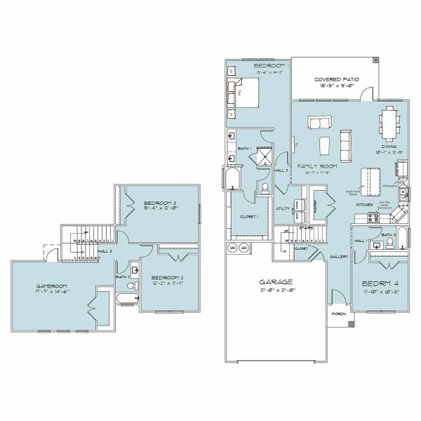 2D floor plan layout of this home in Three Creeks, Belton, TX (Image 3). 2D floor plan layout of this home in Three Creeks, Belton, TX (Image 3).