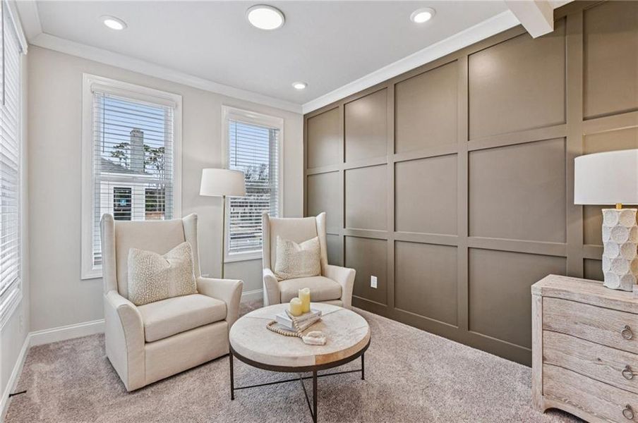 Furnished interior view inside a new home in Byers Park, Alpharetta (Image 38).