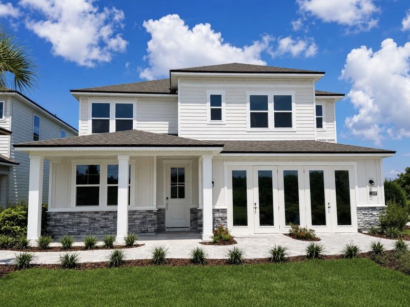 Representative exterior photo of a completed home built from the Driftwood by Century Communities in Asbury Creek, Green Cove Springs, FL (Image 1). Representative exterior photo of a completed home built from the Driftwood by Century Communities in Asbury Creek, Green Cove Springs, FL (Image 1).
