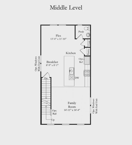2D floor plan layout of this home in Park Circle Townhomes, North Charleston, SC (Image 5).