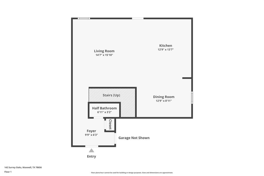 2D floor plan layout of this home in Sunset Oaks, Maxwell, TX (Image 3).