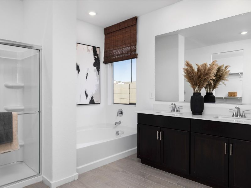 Primary Bathroom in Lark Floorplan modeled at Allure Vista