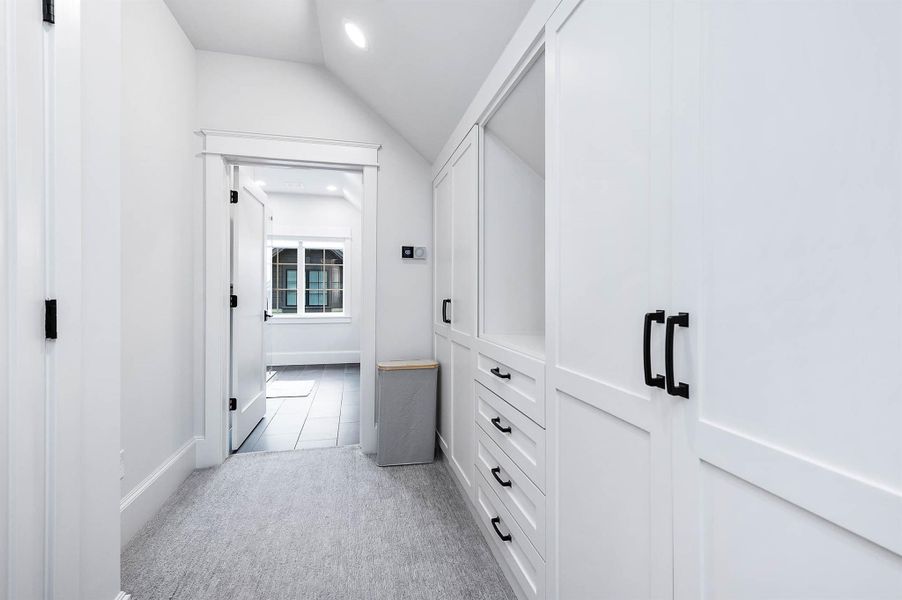 Lots of storage here! Custom storage Cabinets