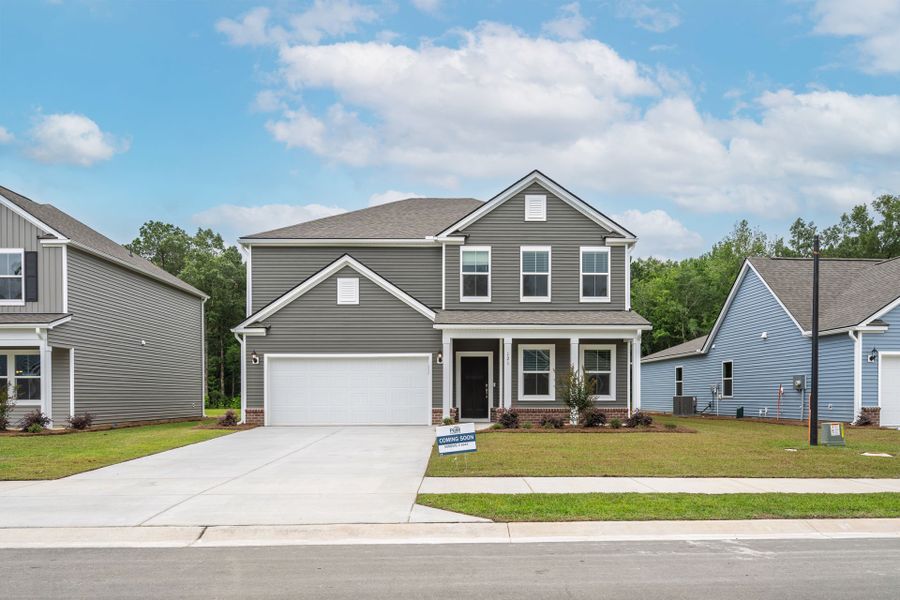 Hampton Exterior LC202 with a front porch and brick detail Hampton Exterior LC202 with a front porch and brick detail