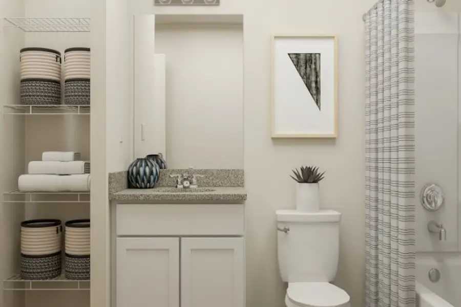 A bathroom with a toilet and a sink.