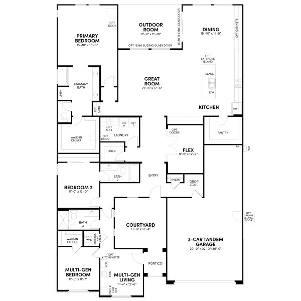 2D floor plan layout for the Solstice Phase 2b by Brookfield Residential in Mariposa at Blossom Rock, Apache Junction, AZ (Image 5).