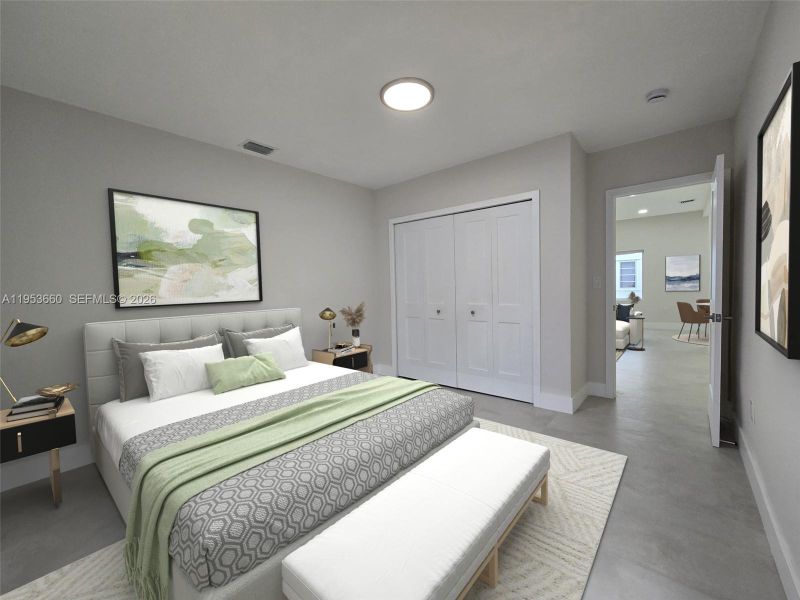 Furnished interior view inside a new home in , Miami (Image 37).