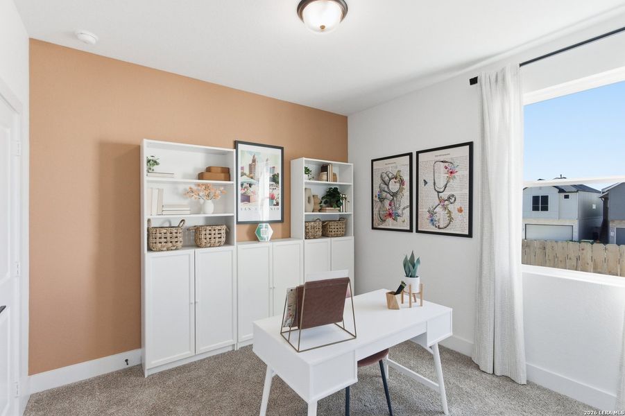Furnished interior view inside a new home in Centero at Stone Oak, San Antonio (Image 33).