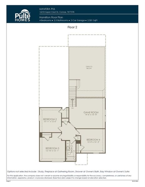 2D floor plan layout of this home in Mavera, Conroe, TX (Image 3). 2D floor plan layout of this home in Mavera, Conroe, TX (Image 3).
