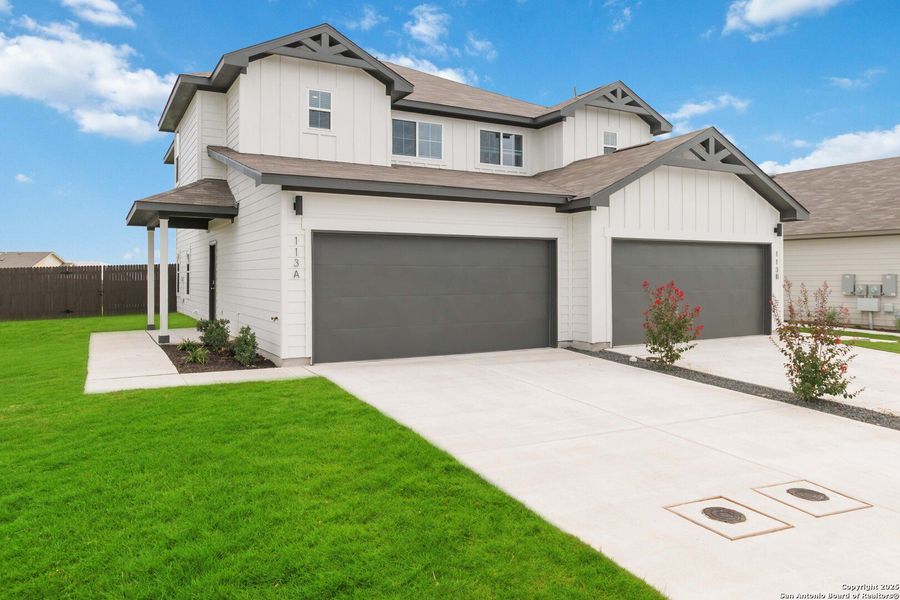 Front exterior of a new home in , Converse, TX, highlighting curb appeal (Image 18).