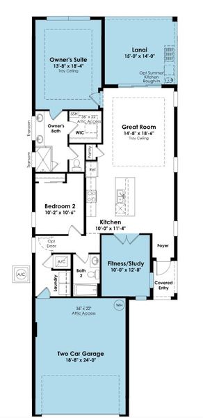 2D floor plan layout of this home in Rivella, Port St. Lucie, FL (Image 3).