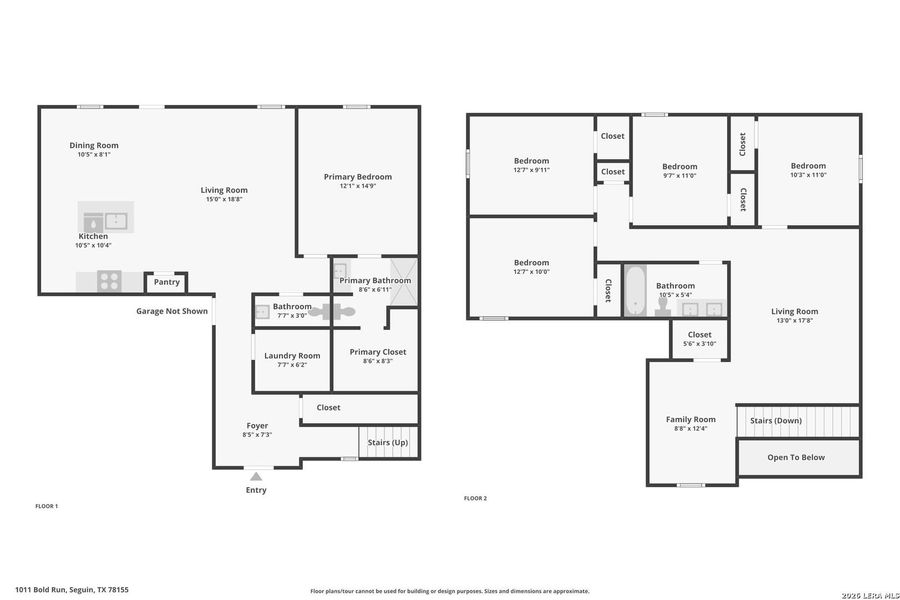 2D floor plan layout of this home in Swenson Heights, Seguin, TX (Image 4).
