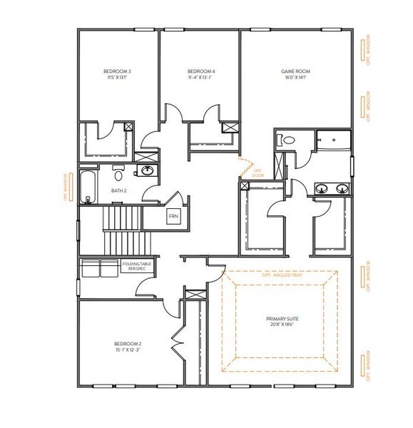 2D floor plan layout for the Calgary by True Homes in Parc Northwest, Elon, NC (Image 4).